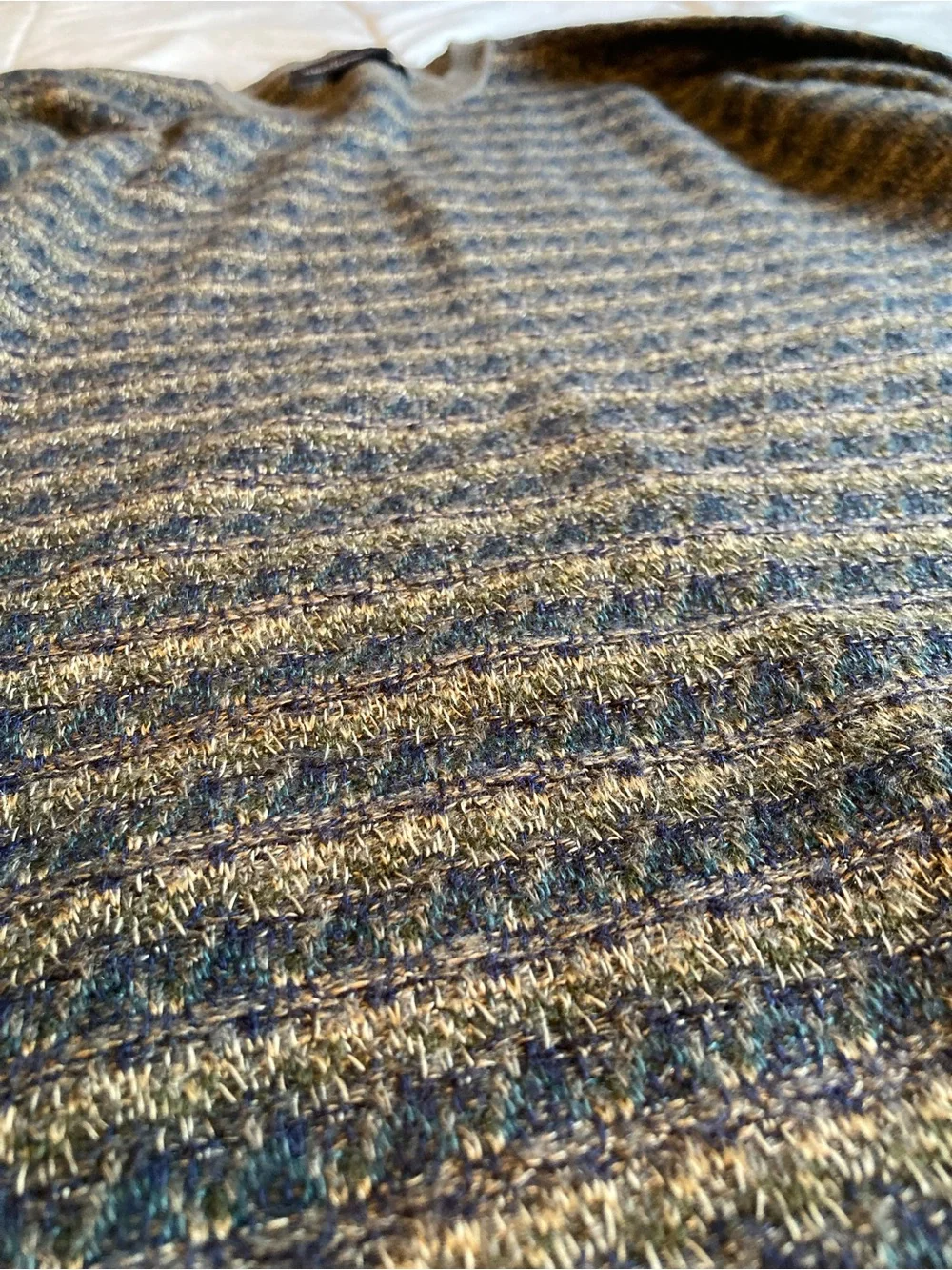 Brown & Blue Striped Crewneck Sweater - size Large